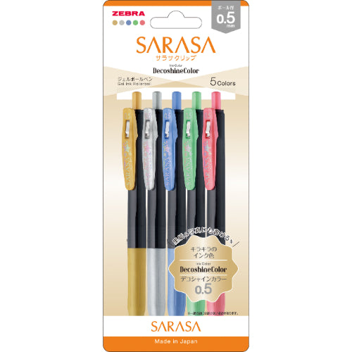 Zebra Sarasa Clip Pen 0.5mm - Decoshine - 5P Set