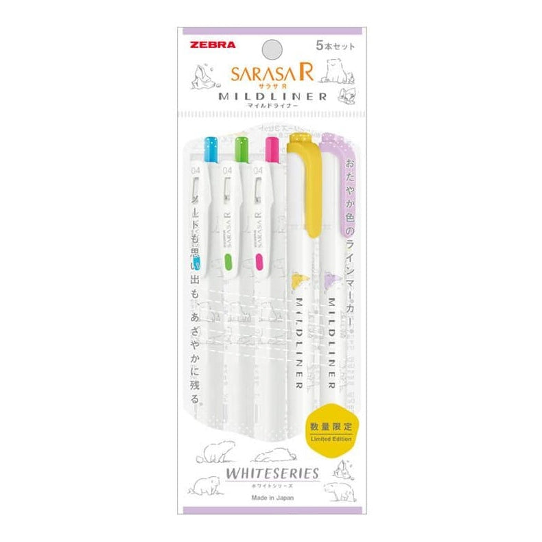 Zebra Sarasa Mildliner White Series 5P B Set