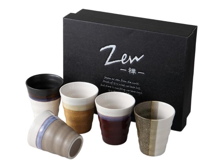 Zen Brown Tone Tall Cup Set 5P