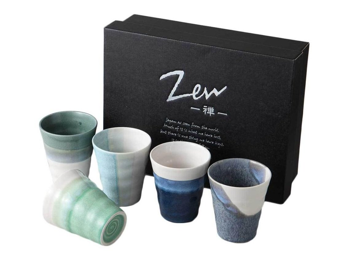 Zen Lagoon Blue Tall Cup Set 5P
