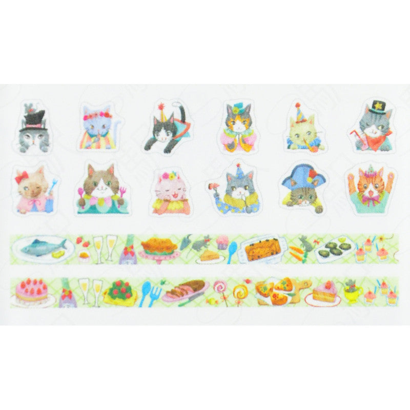 bande Decorative Masking Roll Sticker - Cat's Party -kalo-