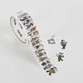 Cafe Hiyori decorative masking tape roll with die-cut people and coffee cup stickers