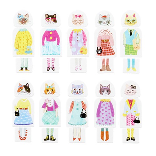bande Roll Sticker 3-pack - Dress-up Cat Girls' Gathering -kalo-
