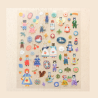 cozyca Aiko Fukawa Clear Sticker Sheet Cats and Buttons