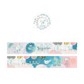 Cozyca Hyogensha Bird's Little Finds foil washi tape with pastel birds, flowers, and gold accents