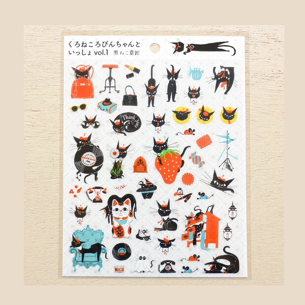 cozyca Kuroneko Isho Clear Sticker Sheet, Robinchan vol.1