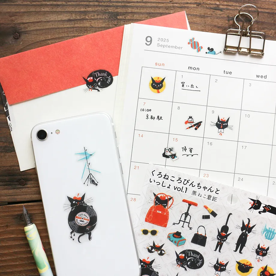 cozyca Kuroneko Isho Clear Sticker Sheet, Robinchan vol.1