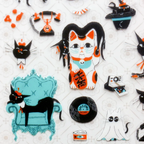 cozyca Kuroneko Isho Clear Sticker Sheet, Robinchan vol.1