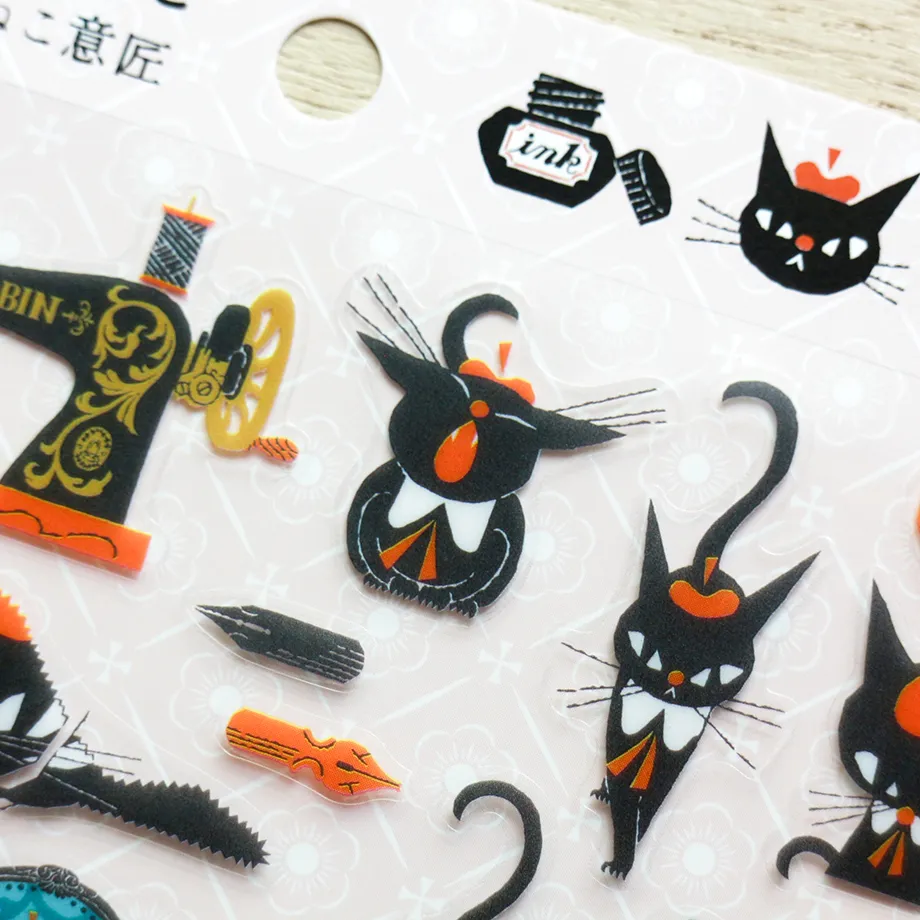 cozyca Kuroneko Isho Clear Sticker Sheet, Robinchan vol.2