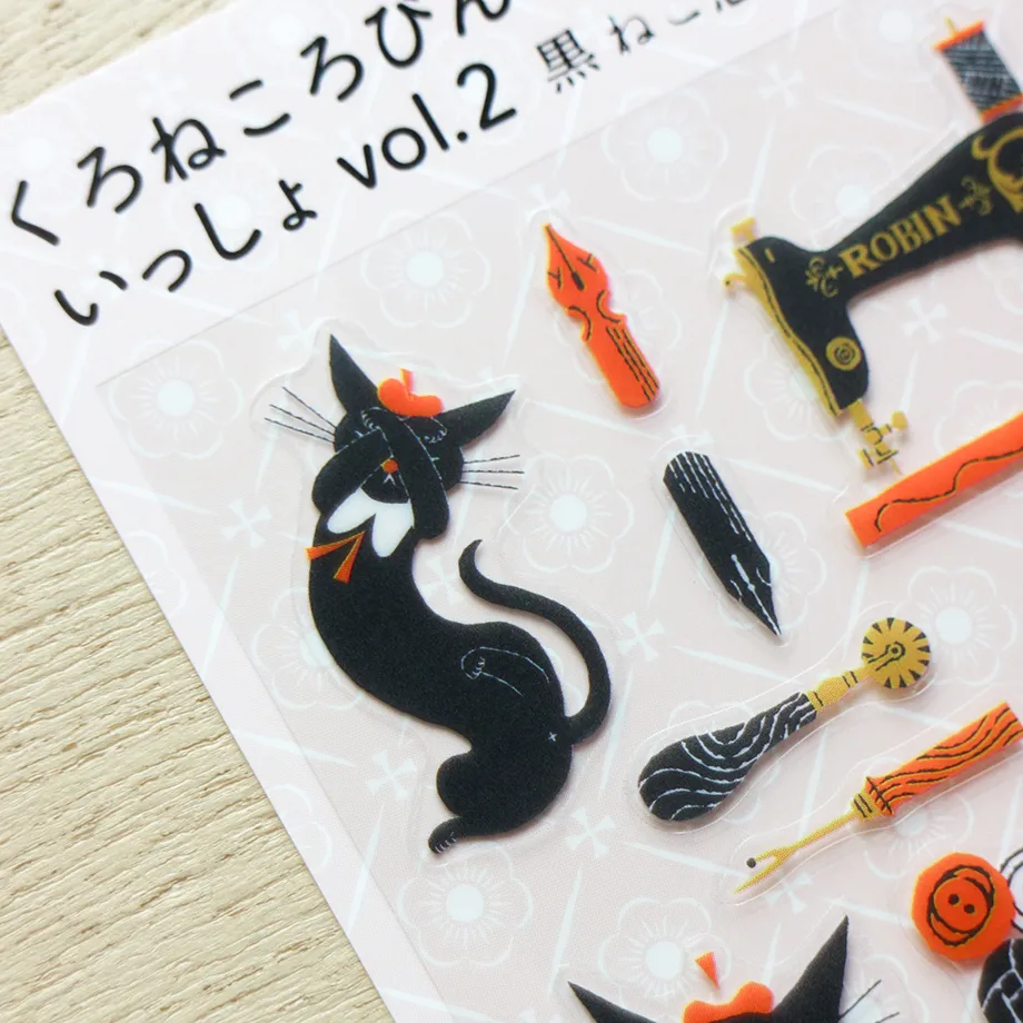 cozyca Kuroneko Isho Clear Sticker Sheet, Robinchan vol.2