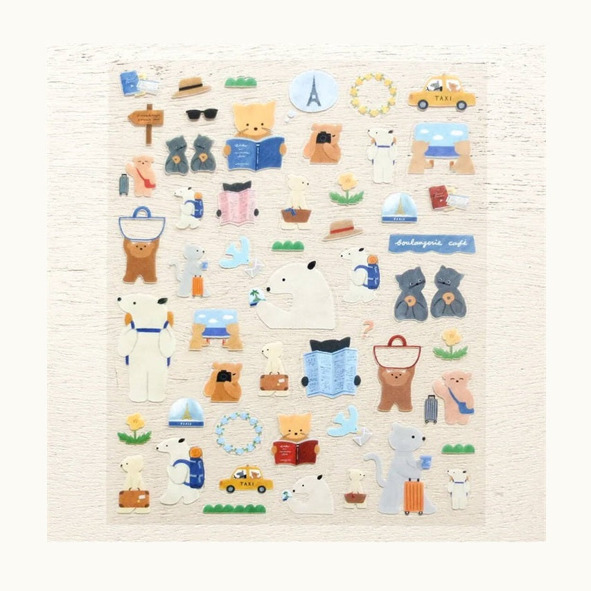 cozyca Mariko Fukuoka Clear Sticker Sheet, Let's Go on a Trip