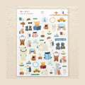 cozyca Mariko Fukuoka Clear Sticker Sheet, Let's Go on a Trip