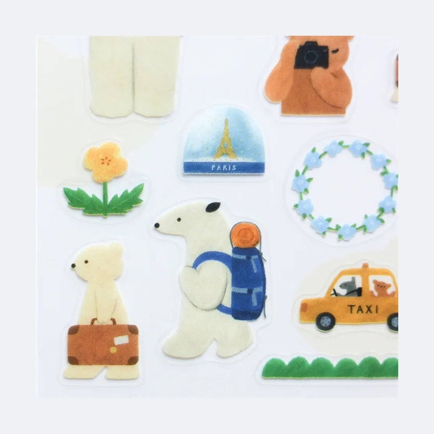 cozyca Mariko Fukuoka Clear Sticker Sheet, Let's Go on a Trip