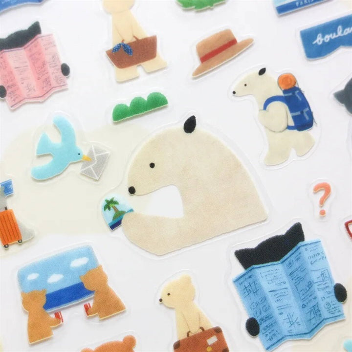 cozyca Mariko Fukuoka Clear Sticker Sheet, Let's Go on a Trip
