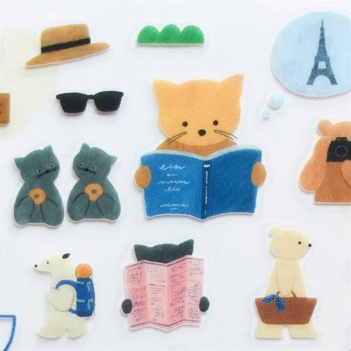 cozyca Mariko Fukuoka Clear Sticker Sheet, Let's Go on a Trip