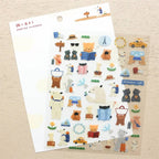 cozyca Mariko Fukuoka Clear Sticker Sheet, Let's Go on a Trip