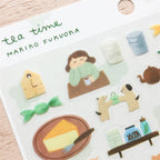 cozyca Mariko Fukuoka Clear Sticker Sheet, Tea Time