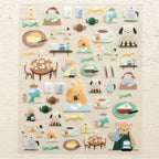 cozyca Mariko Fukuoka Clear Sticker Sheet, Tea Time