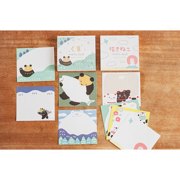 cozyca products Masao Takahata Block Memo - Beckoning Cat