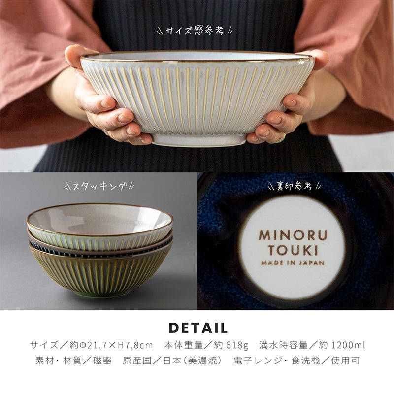 Minoru Sendan Noodle Bowl 21.5D - White