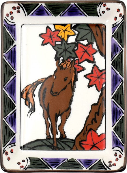 Hanafuda Zodiac Rectangular Small Plate 10×7cm