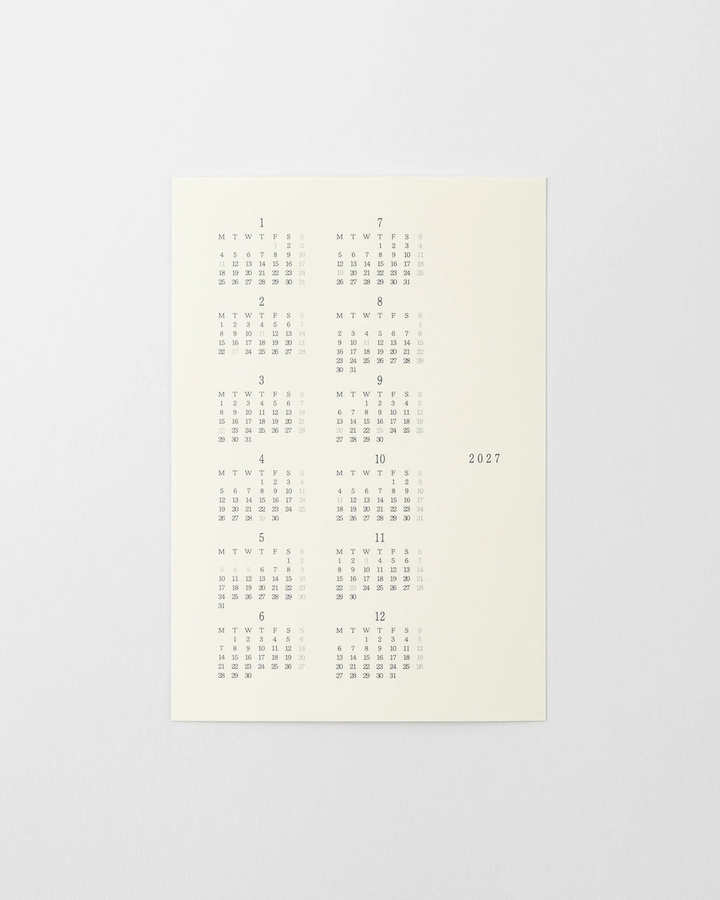 Midori MD Diary Sticker S 2027