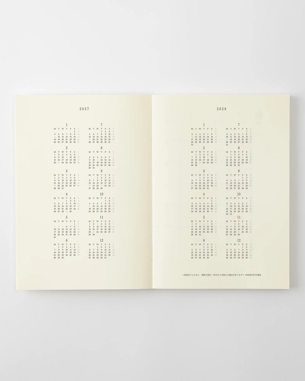 Midori MD Notebook Diary A6 2027
