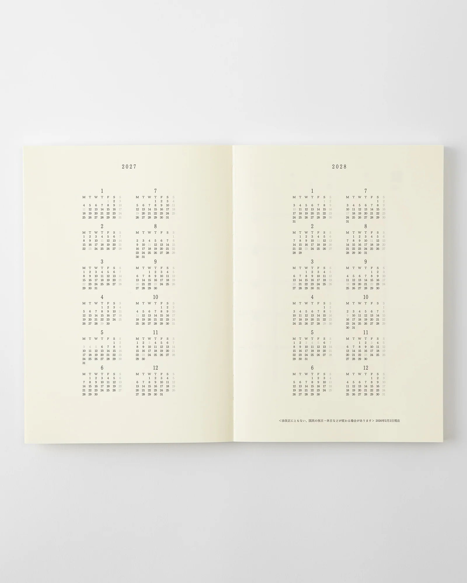 Midori MD Notebook Diary A6 2027