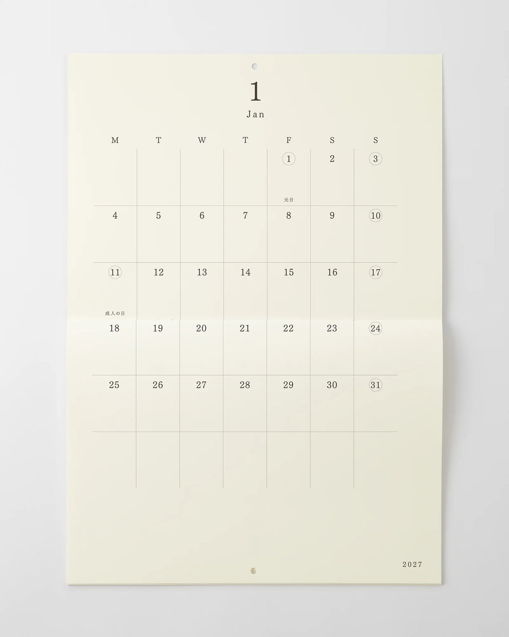Midori MD Wall Calendar Folded - A4 2027