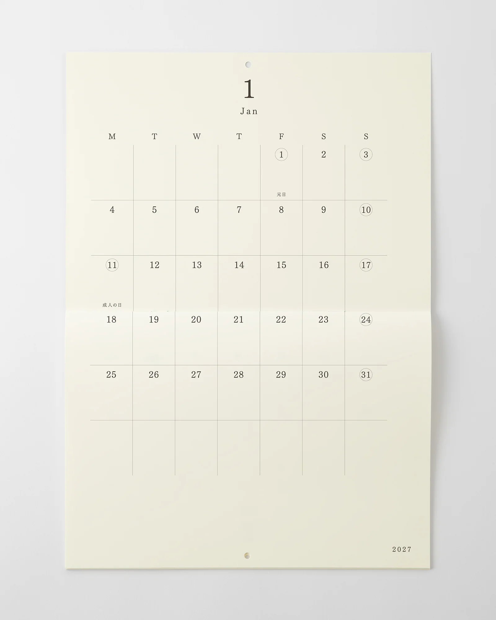 Midori MD Wall Calendar Folded - A4 2027