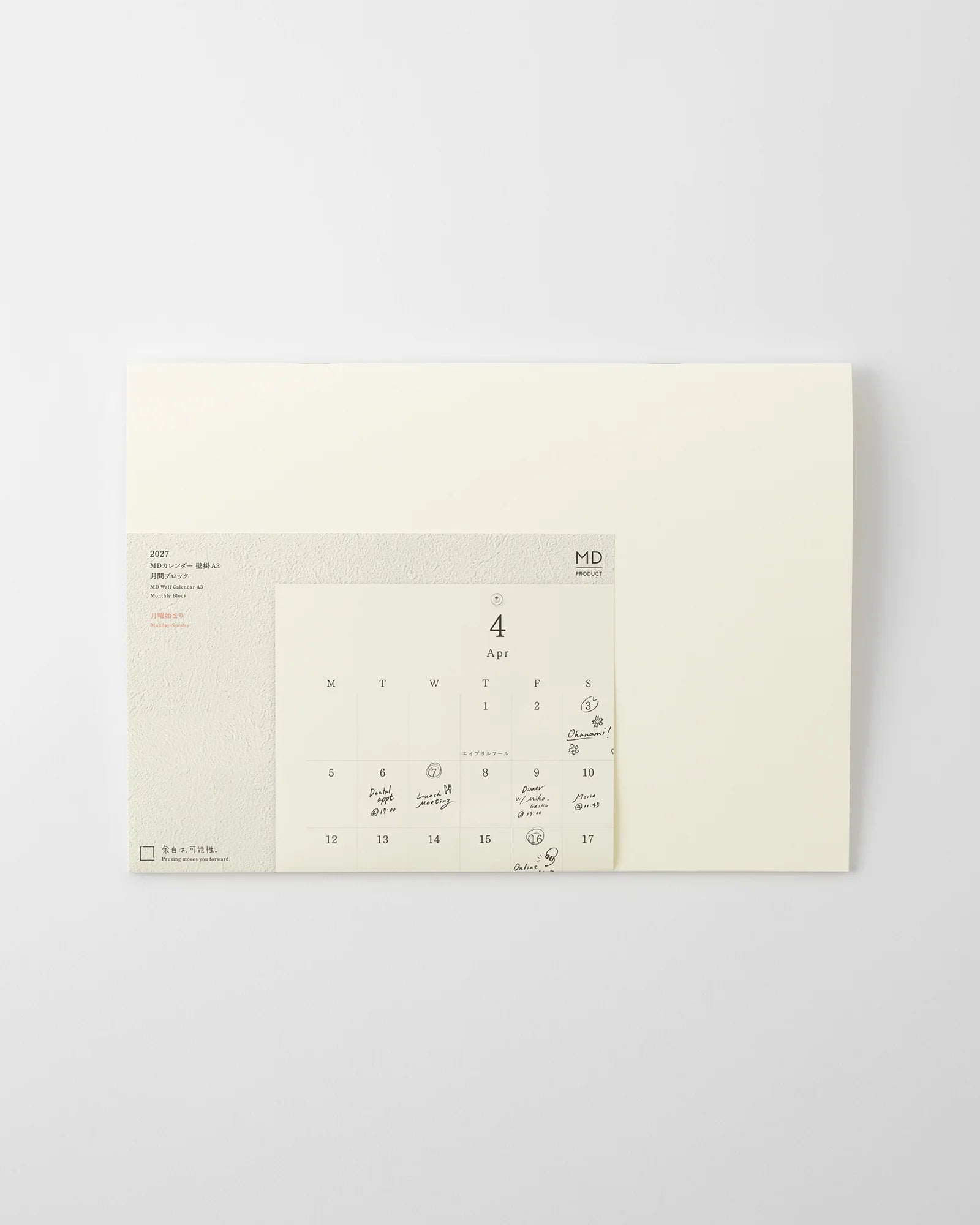 Midori MD Wall Calendar Folded - A4 2027