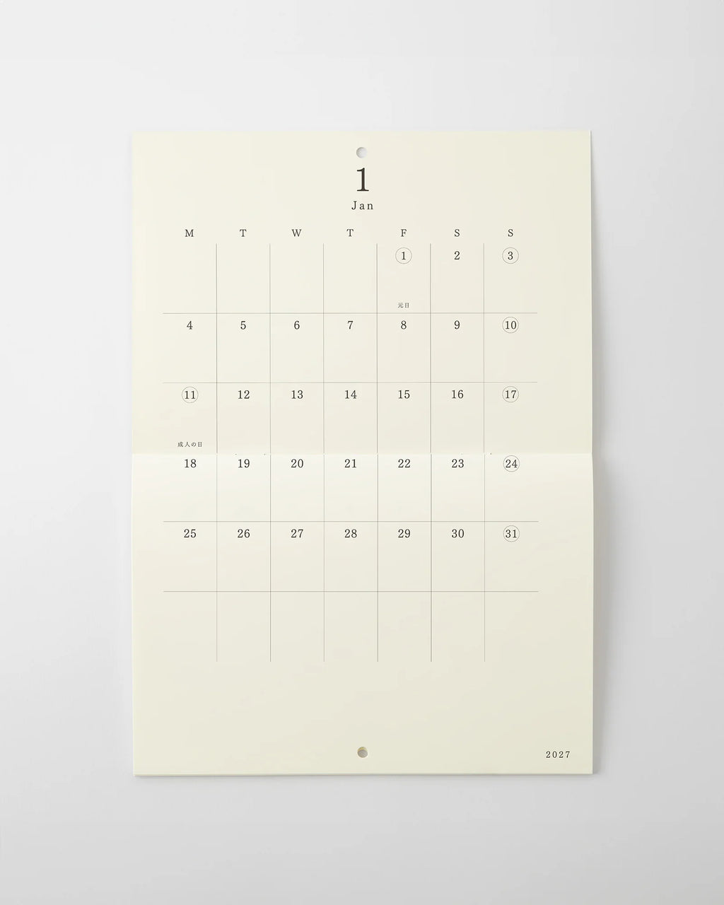 Midori MD Wall Calendar Folded - A4 2027