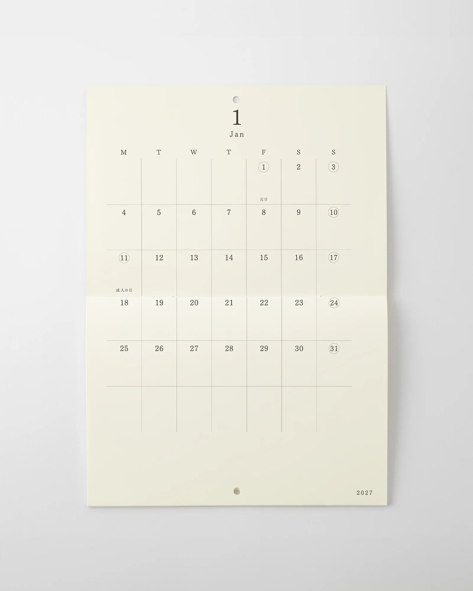 Midori MD Wall Calendar Folded - A4 2027