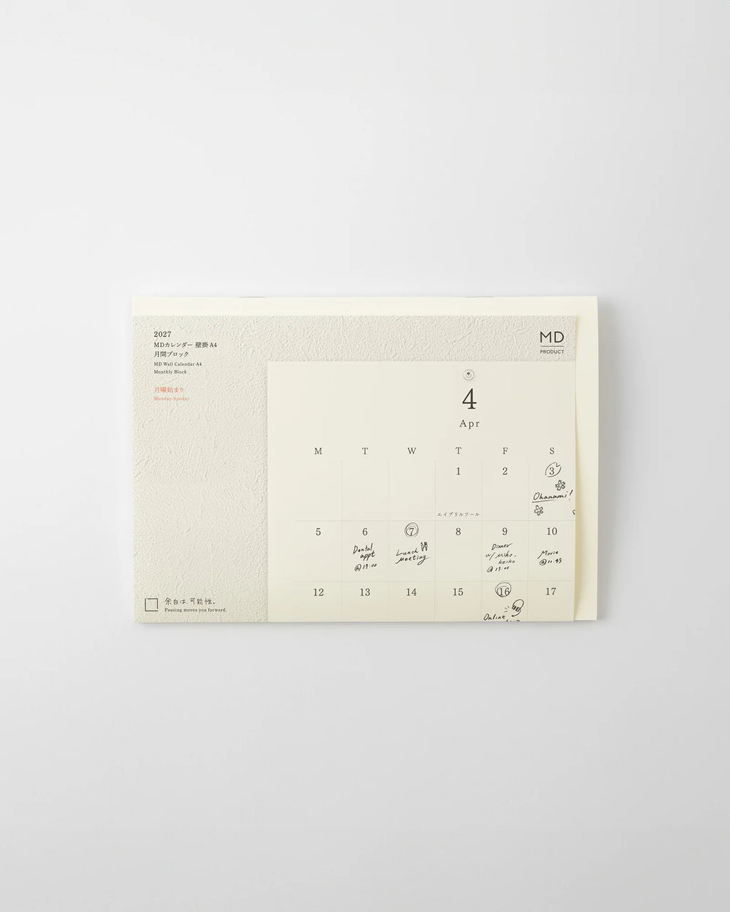 Midori MD Wall Calendar Folded - A4 2027