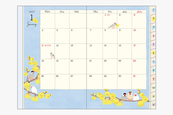 Midori Pocket Diary Mini Bird 2027