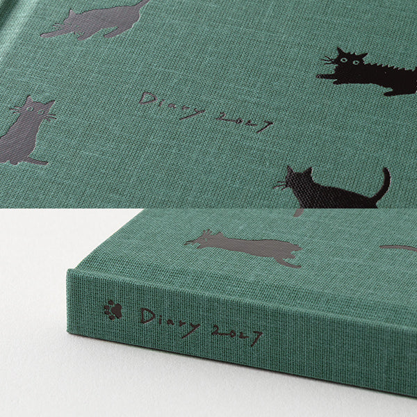Midori Book Style Diary B6 Variant Cat Green 2027