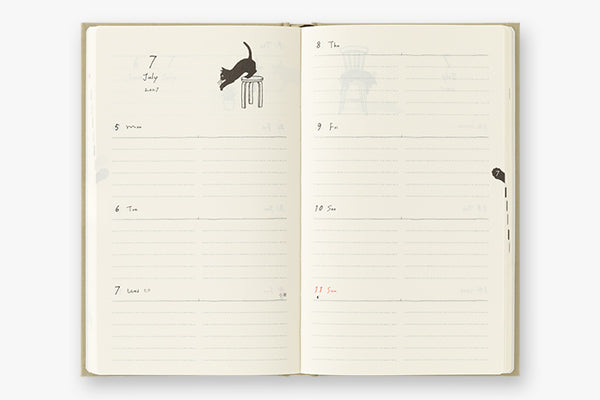 Midori Book Style Diary B6 Variant Cat Beige 2027