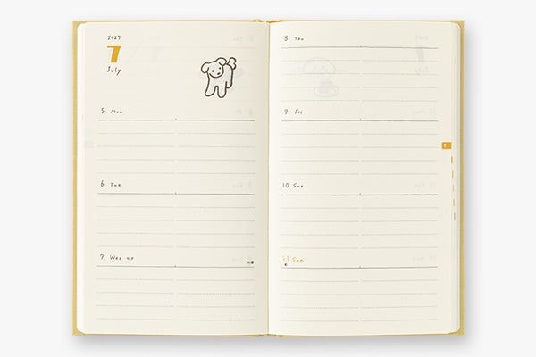 Midori Book Style Diary B6 Variant Dog Yellow 2027