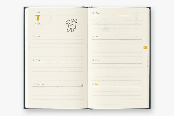 Midori Book Style Diary B6 Variant Dog Navy 2027