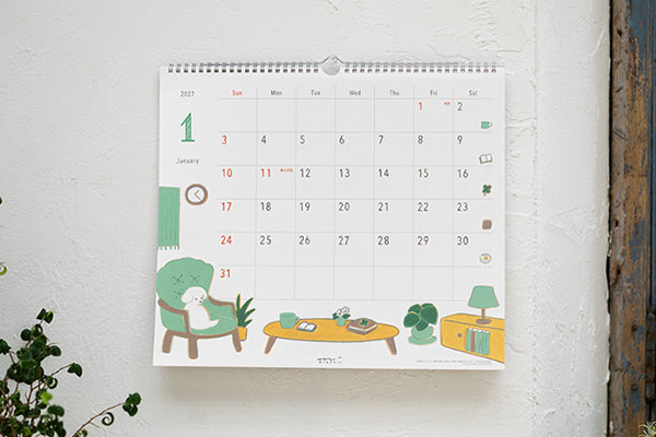 Midori Calendar Wall-Hanging L Dog 2027