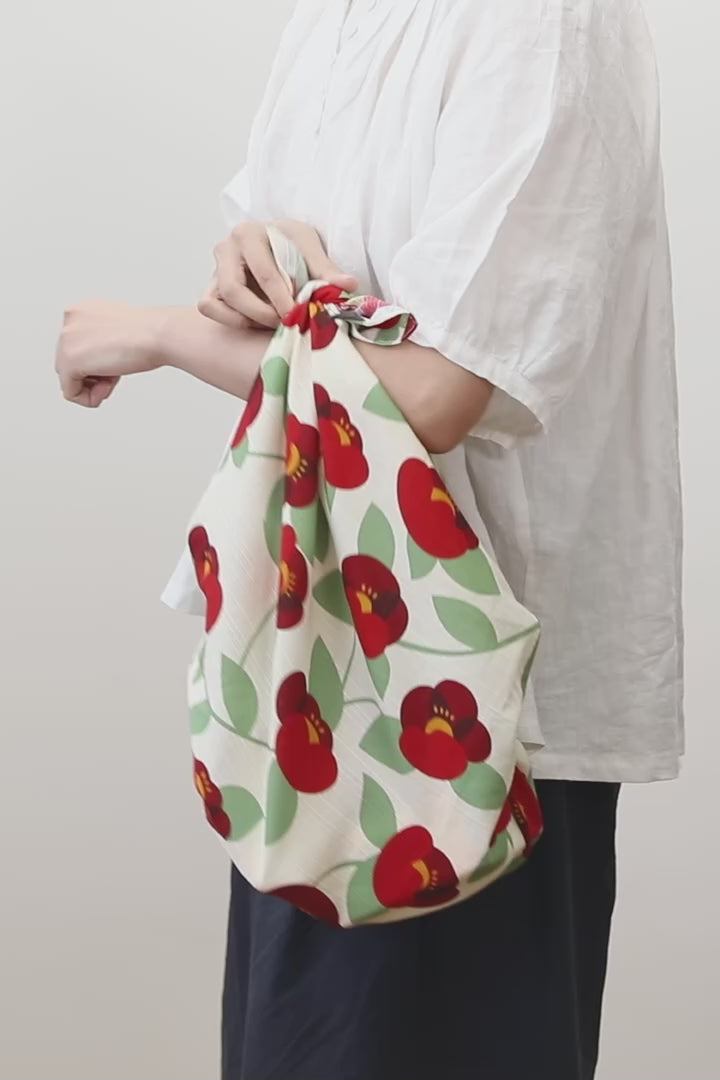 Shimoyama Cotton Tsubaki Camellia Furoshiki 90x90cm