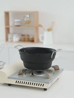 Shimoyama Iron Deep Tempura Frying Pot Lid & Strainer Set