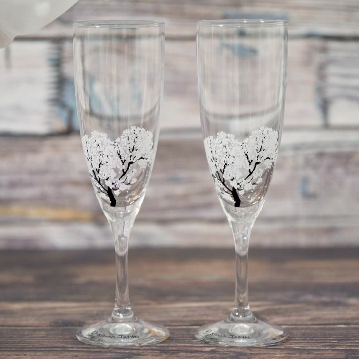Marumo Takagi Colour Changing Sakura Champagne Glass 2P Set