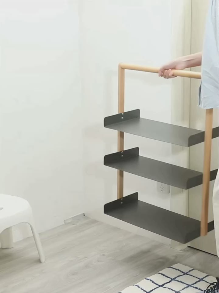 Shimoyama Beech Frame 3-Tier Shoe Rack