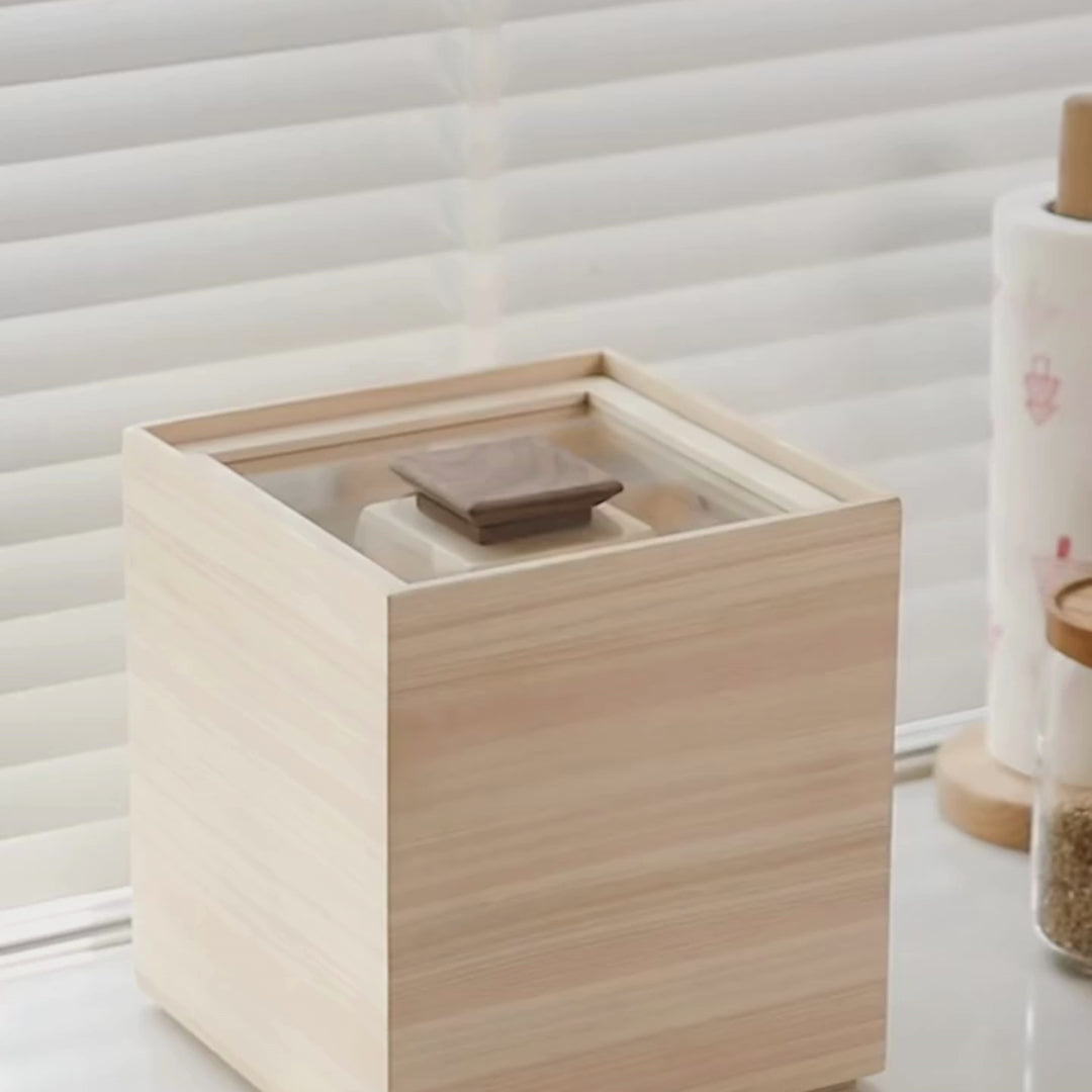 Shimoyama Hinoki Rice Storage Container 5kg - MINIMARU