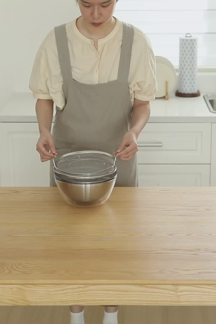 Shimoyama 304 Stainless Steel Strainer Mixing Bowl - 23cm Set of 6