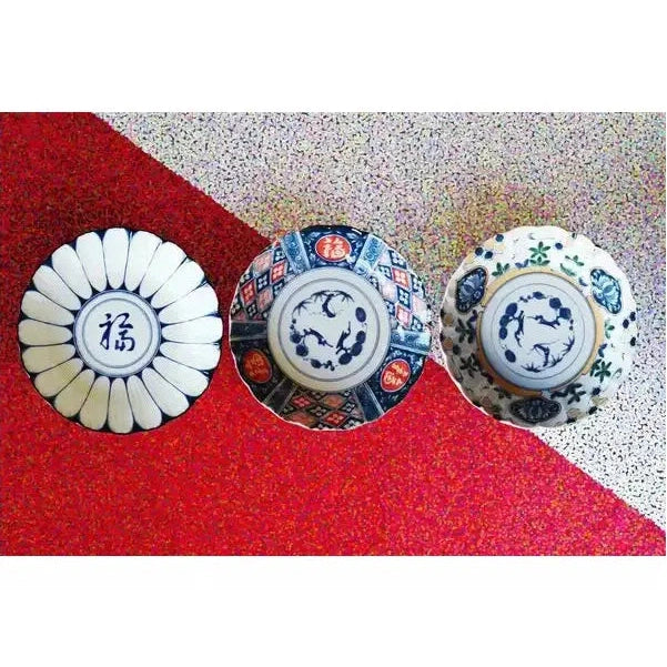Awasaka Mino-ware Good Fortune Dish 3P Set