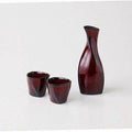 Awasaka Brown Lacquer Sake Set