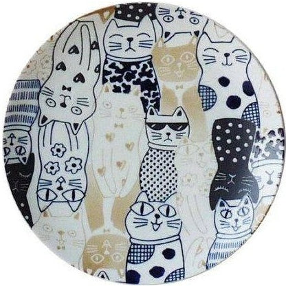 Awasaka Cat Town Dinner Plate 23.5D 2.5H