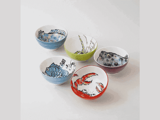 Awasaka Ocean Story Rice Bowl pc Set